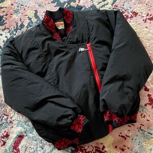 vintage aztec comfy down jacket
